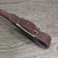 Thick Leather Western Curb - Chin Strap, buckles *vgc, clean, scrapes, dented ends, scratch
