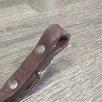 Thick Leather Western Curb - Chin Strap, buckles *vgc, clean, scrapes, dented ends, scratch
