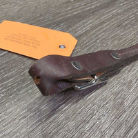 Thick Leather Western Curb - Chin Strap, buckles *vgc, clean, scrapes, dented ends, scratch
