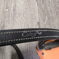 Smooth Leather Reins, Finger Stoppers, buckles *xc/like new, mnr creases, clean, No Stoppers
