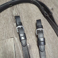 Smooth Leather Reins, Finger Stoppers, buckles *xc/like new, mnr creases, clean, No Stoppers
