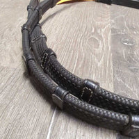 "Chicago" FS Rsd Narrow Notched Rubber Reins *vgc, clean, residue/mnr dirt, dry, 0 stoppers
