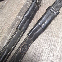 "Chicago" FS Rsd Narrow Notched Rubber Reins *vgc, clean, residue/mnr dirt, dry, 0 stoppers
