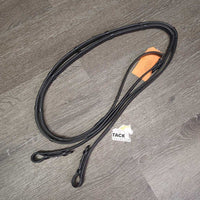 Rubber Lined Reins, Finger Stoppers, Patent Leather *xc, clean
