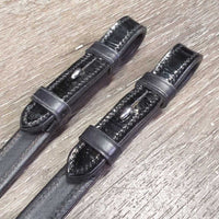 Rubber Lined Reins, Finger Stoppers, Patent Leather *xc, clean
