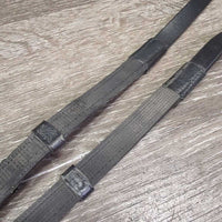 Rubber Lined Reins, Finger Stoppers, Patent Leather *xc, clean

