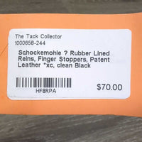 Rubber Lined Reins, Finger Stoppers, Patent Leather *xc, clean
