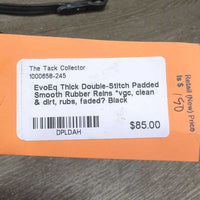 Thick Double-Stitch Padded Smooth Rubber Reins *vgc, clean & dirt, rubs, faded?
