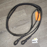 Cotton Web Reins, Finger Stoppers, buckles *vgc, mnr dirt, faded, stains & rubs

