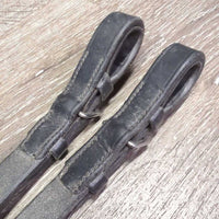 Cotton Web Reins, Finger Stoppers, buckles *vgc, mnr dirt, faded, stains & rubs
