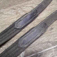 Cotton Web Reins, Finger Stoppers, buckles *vgc, mnr dirt, faded, stains & rubs
