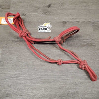 Stiff Nylon Rope Halter *gc/fair, dirty, faded, rubs, frayed, ripped end, hair, untied end
