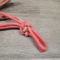 Stiff Nylon Rope Halter *gc/fair, dirty, faded, rubs, frayed, ripped end, hair, untied end
