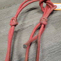 Stiff Nylon Rope Halter *gc/fair, dirty, faded, rubs, frayed, ripped end, hair, untied end
