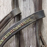 Rsd Bridle, Bling Browband *MISMATCHED, gc, dry, stiff, dirty, v.tight keeper
