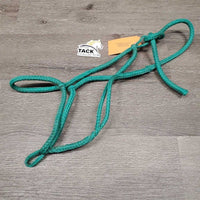 Narrow Round Hollow Nylon Rope Halter, tag *gc, dirty, stains, folded nose, broken strings, frays
