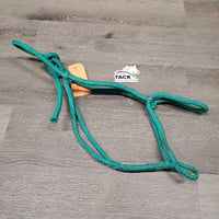 Narrow Round Hollow Nylon Rope Halter, tag *gc, dirty, stains, folded nose, broken strings, frays
