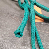 Narrow Round Hollow Nylon Rope Halter, tag *gc, dirty, stains, folded nose, broken strings, frays
