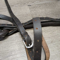 2 Donut Soft Leather Side Reins, snaps *vgc/xc, clean, mnr rubs & scrapes, xholes
