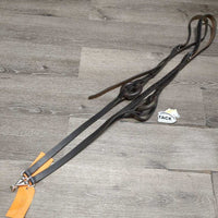 2 Donut Soft Leather Side Reins, snaps *vgc/xc, clean, mnr rubs & scrapes, xholes
