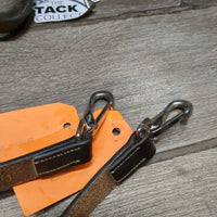 2 Donut Soft Leather Side Reins, snaps *vgc/xc, clean, mnr rubs & scrapes, xholes
