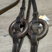 2 Donut Soft Leather Side Reins, snaps *vgc/xc, clean, mnr rubs & scrapes, xholes
