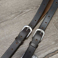 2 Donut Soft Leather Side Reins, snaps *vgc/xc, clean, mnr rubs & scrapes, xholes
