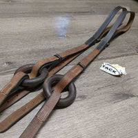 2 Donut Soft Leather Side Reins, snaps *vgc/xc, clean, mnr rubs & scrapes, xholes
