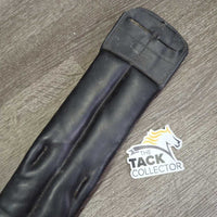 Padded Leather Short - Dressage Girth, Wide Center Elastic *gc/fair, folded/thin edges, clean & dirt, stretched & torn keepers
