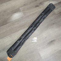 Padded Leather Short - Dressage Girth, Wide Center Elastic *gc/fair, folded/thin edges, clean & dirt, stretched & torn keepers
