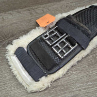 Neoprene Short Girth, 2 els, fleece cover *gc, older, clumpy, dingy, weak velcro, rubs, mnr hair, residue, pills
