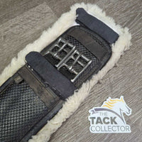 Neoprene Short Girth, 2 els, fleece cover *gc, older, clumpy, dingy, weak velcro, rubs, mnr hair, residue, pills
