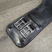 Thick Padded Anatomical Leather Short - Dressage Girth, 2x els, D Ring *gc, dirty, film, unstitched edge
