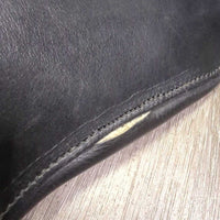 Thick Padded Anatomical Leather Short - Dressage Girth, 2x els, D Ring *gc, dirty, film, unstitched edge
