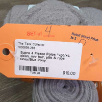 4 Fleece Polos *vgc/xc, clean, mnr hair, pills & rubs
