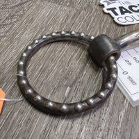 "Antiqued" Loose Ring Western Single Joint Bit, dot deco *gc, clean, rusted, scuffed, residue
