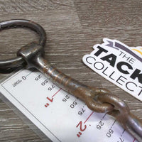 "Antiqued" Loose Ring Western Single Joint Bit, dot deco *gc, clean, rusted, scuffed, residue
