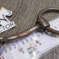 "Antiqued" Loose Ring Western Single Joint Bit, dot deco *gc, clean, rusted, scuffed, residue
