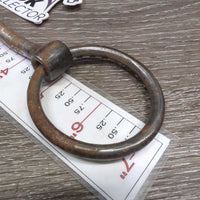 "Antiqued" Loose Ring Western Single Joint Bit, dot deco *gc, clean, rusted, scuffed, residue
