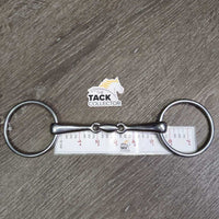 Med French Link Loose Ring Bit, Locking Center Lozenge *gc, clean, stains, scuffs, residue

