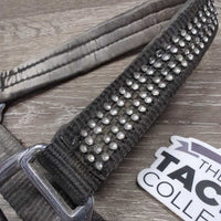 Padded Nylon Halter, bling, adj, snap *vgc/gc, missing bling, residue/film, mnr hair, dirt, rubs, tear
