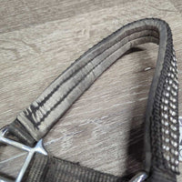 Padded Nylon Halter, bling, adj, snap *vgc/gc, missing bling, residue/film, mnr hair, dirt, rubs, tear
