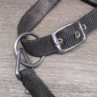 Padded Nylon Halter, bling, adj, snap *vgc/gc, missing bling, residue/film, mnr hair, dirt, rubs, tear
