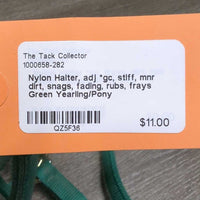 Nylon Halter, adj *gc, stiff, mnr dirt, snags, fading, rubs, frays
