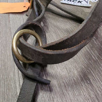 Leather Foal Halter, lead - catch strap *gc, dirt, chews, tiwst, edge scrapes, ONLY 1 Crown dry, creases
