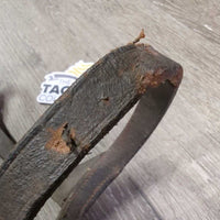 Leather Foal Halter, lead - catch strap *gc, dirt, chews, tiwst, edge scrapes, ONLY 1 Crown dry, creases
