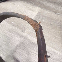 Leather Foal Halter, lead - catch strap *gc, dirt, chews, tiwst, edge scrapes, ONLY 1 Crown dry, creases
