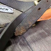 Leather Foal Halter, lead - catch strap *gc, dirt, chews, tiwst, edge scrapes, ONLY 1 Crown dry, creases
