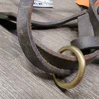 Leather Foal Halter, lead - catch strap *gc, dirt, chews, tiwst, edge scrapes, ONLY 1 Crown dry, creases
