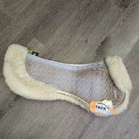 Quilt & Sheepskin Half Pad, Rolled edge *gc/vgc, clean, stains, rubs, mnr stiff & thin top
